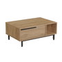 Hanah Home On2-S Mesa de Centro Moderna en Nogal con Patas de Metal, 90x37.6x60 cm